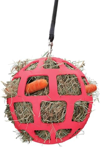 Holland Animal Care Hay Slowfeeder Fun&Flex Ø 22 cm - Heuraufe Pferd - Geeignet für Weidetiere - Heunetz für Pferde - Gegen Stallverfall - Bis zu 1 kg Heu - Rosa