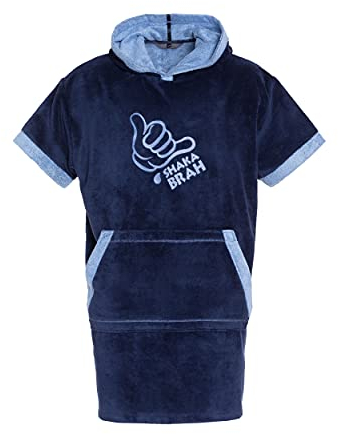 Revise Poncho Surf RE-852 - Peignoir Plage - Spa - Piscine - Tissu avec fibre de bambou - Unisexe -, Bleu (5041), XS