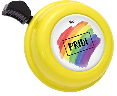 Liix Colour Bell Fahrradklingel mit LGBTQ+ Motiv Pride Regenbogen mit einfacher Montage (Gelb)