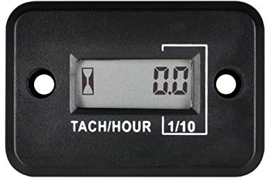 Yooreal Compteur horaire numérique, tachymètre, conception étanche pour tronçonneuse, moteur de voiture, tracteur, moteur hors-bord, générateur de jardin, ATV, souffleuse à neige, Dirt Bike