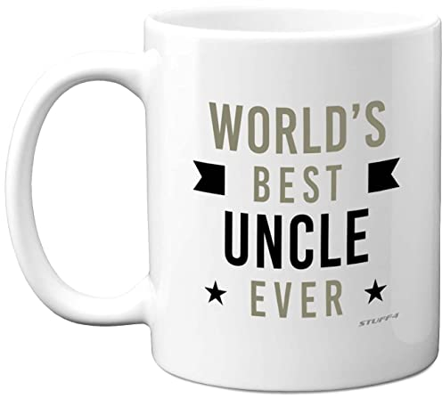 Best Uncle Gifts - World's Best Uncle Ever - Birthday Presents for Perfect Christmas from Niece Nephew, Mug for Him, 11oz Ceramic Dishwasher Microwave Safe Mugs Made in UK