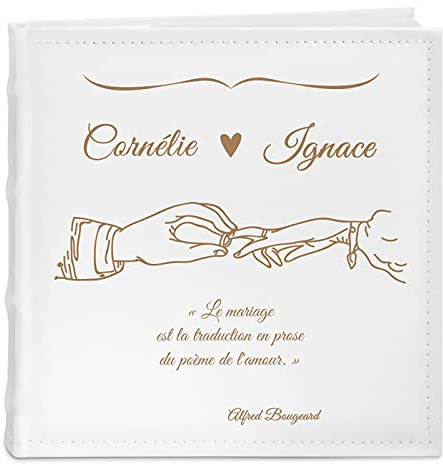 Maverton Album Photo Pochette avec personnalisation, Livre Photo | Couverture imprimée, Cadeau anniversaire mariage pour couple, Album Photo Cuir personnalisé pour les parents, Cadeau mariage