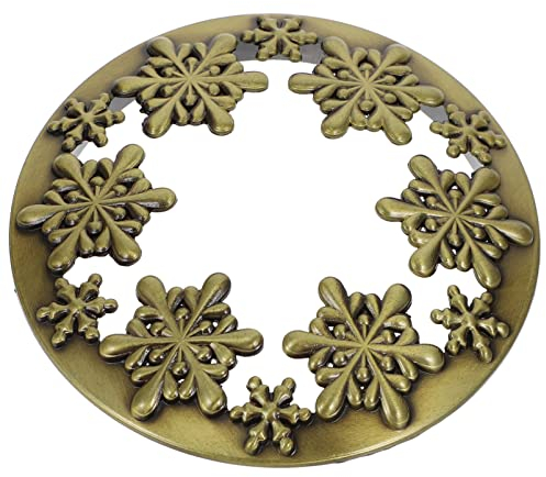 Angoily Krippendekoration 1Pc Kerze Topper Kerze Deckel Jar Schneeflocke Muster Legierung Kerze Abdeckung Topper Metall Kerze Zubeh?r Kerze Abdeckung 8,2cm (Golden)