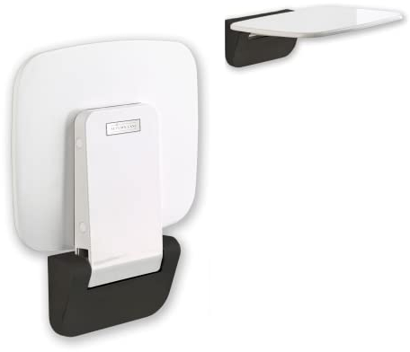 AUTUMN LANE Folding Shower Seat Wall Mounted – Secure Fold Down Shower Bench, 350lbs Capacity, Space-Saving & Easy to Clean, Matte Black