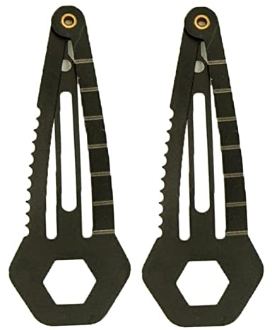 Bontannd 8 in 1 EDC Haarspange Lineal Cutter Schraubendreher Getriebe Keychain Pocket Utility Überleben Werkzeug Multifunktions Edelstahl 2 Stücke