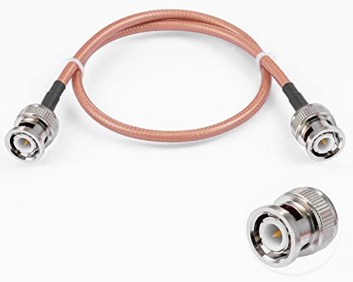 Vecys BNC Maschio a BNC Maschio Cavo 50ohm BNC Maschio a Maschio RG400 RF Coassiale Treccia Jumper Cavo 20 /50 cm per antenne RF Ham Radio Palmare