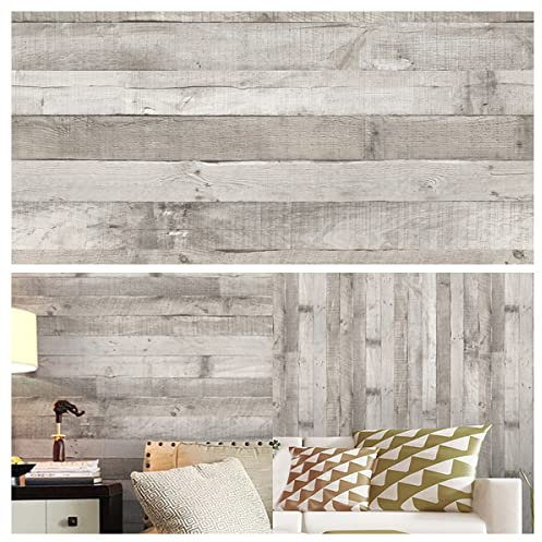 Cozylkx 3D Wood Plank Wallpaper Self Adhesive Wood Effect Wallpaper Wood Panel Peel and Stick on Wallpaper,6m × 45cm,D