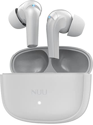 NUU Buds A | Active Noise Cancelling Earbuds | Wireless Earbuds | ENC Voice Call Noise Reduction | 30 Hours Playtime | Peral White, Compatible with Earbuds Wireless Bluetooth, Auriculares