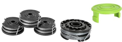 Greenworks Double Line Spool 1.65mm String Diameter 4.8m incl. 3Packs & Double Thread Spool 2mm Diameter 6m with Protective Cover for 40V Lawn Trimmers G40LT