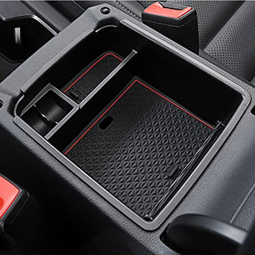 YEE PIN Kompatibel mit SEAT Tarraco 2019-2022 2023 Aufbewahrungsbox Mittelkonsole Organizer Tray für Armlehne Organizer Zubehör Interieur Tarraco 2023 (rot)