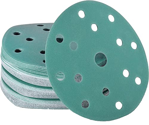 Nass & trocken Schleifscheiben 150mm Klett 15 Löchern K240 Set 50 Stk | Nass Schleifpapier für Auto- & Karosseriereparaturen von Wabrasive | passend zu Exzenterschleifer 150mm klett
