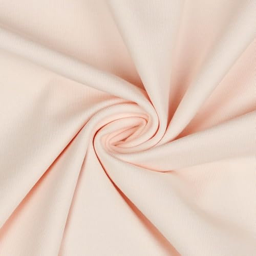 VmG-Store Jersey Stoff UNI Meterware 75 Farben zum Nähen Baumwolljersey Nähstoff Kinderstoff 150 cm breit (007 I Hellrosa)