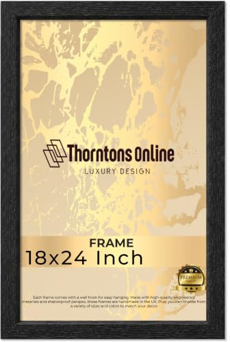 Throntons Large Poster Frame 18x24 Inch Large Picture Frames Shatter-Resistant Perspex Portrait & Landscape Display Frames for Wall Decoration Photos Canvas Paintings Art Gallery (18 x 24'')