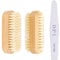 Dual Nail Brush Art Wooden Material,with Buffing Block for Toes and Nails Men Women