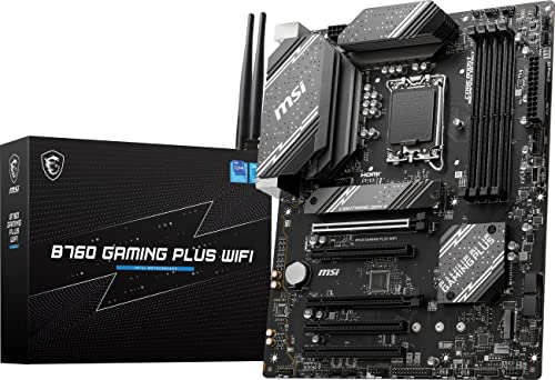 MSI Scheda madre da gioco B760 Gaming Plus WiFi (supporta processori Intel di 12a/13a generazione, LGA 1700, DDR5, PCIe 4.0, M.2, 2.5Gbps LAN, USB 3.2 Gen2, Wi-Fi 6E, ATX)