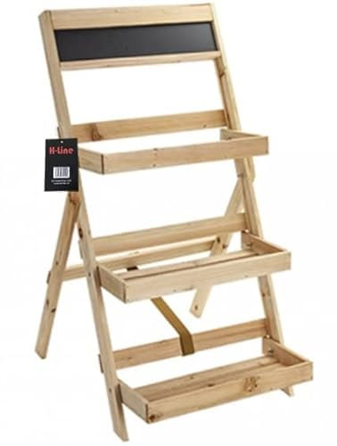 H-LINE 3 Tier Step Wooden Planter Flower Plant Herbs Pot Grow Box Stand