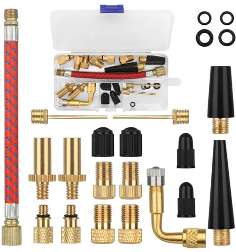 Sinofort Embout Pompe Velo 22 Pièces Embout de Gonflage Embout Gonfleur Embout Compresseur Air Embout Gonflage Valve Presta pour Pompe à Vélo et Compresseurs Pompes