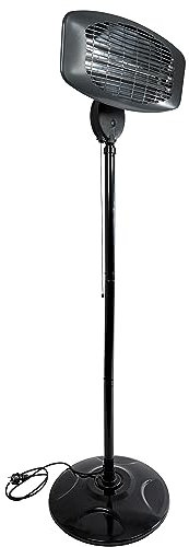 Güde Radiador de calor infrarrojo vertical GIH 2000 (2000 W de potencia de calefacción, 3 niveles de calor (650/1035/2000 W), 15 m³ máx. capacidad de calefacción, calentadores de cuarzo, base grande y