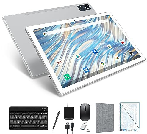 Android 13 Tablet, Octa-Core + 128GB + 16GB (8+8 Expand) GB, 10,1 Zoll Tablet mit 8000mAh Akku, 1280x800 HD Display, 5G WiFi, 21MP Kamera, Tablet inkl