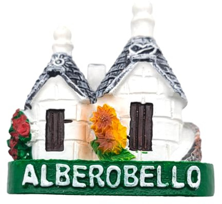 3D Kühlschrankmagnet Vintage Stadt Alberobello Flagge Italien Kühlschrankmagnet Trullo, Dekoration für Magnettafel, Haus und Küche, Büro