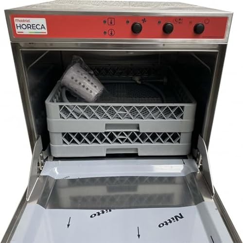 Lavastoviglie professionale con pompa di scarico cestello, 500x500mm Grigio