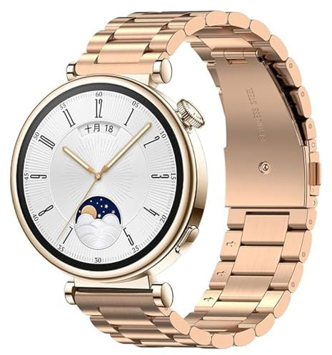 RuenTech Compatible para Huawei Watch GT4 41mm/GT5 41mm, correa de acero inoxidable de 18 mm, correa de metal para Huawei Watch GT5 Pro 42mm