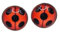 925er Silber Premium Ohrstecker Marienkäfer Ladybug rot schwarz Punkte mit Trennlinie (12 mm Motiv zzgl. Fassung)