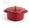 YLWX Enamel Cast Iron Heart-Shaped Dutch Oven With Lid, Special-Shaped Cocotte Soup Pot, Black White Braised Stew Pot (350ml, Red)