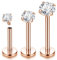 Chriscoco 16G Titan Labret Piercing Internally Threaded Lippenpiercing - Roségold - 6/8/10MM
