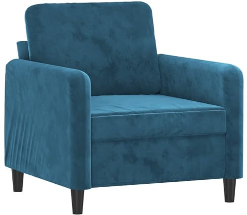 vidaXL Sessel, Sofa Relaxsessel mit gepolstertem Sitz Armlehnen, Fernsehsessel Loungesessel mit Metallgestell, Polstersessel Ruhesessel, Blau Samt