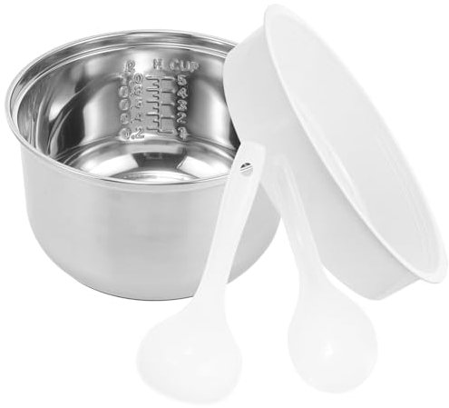 Ciieeo Rice Cooker Inner Pot Replacement 2L Stainless Steel Interior Cooking Pot Liner Non Stick Electric Cooker Pot Liner Insert Container for Kitchen Pressure Cooker Rice Maker