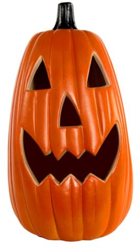 Horror-Shop Riesengroßer Ovaler Halloween Kürbis mit LED Beleuchtung 55 cm
