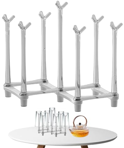 Glass Drying Rack, Retractable Cup Drying Rack, Space Saving Cup Drying Rack, Drinking Glass And Sports Bottle Drainer Stand, Drinking Glass Drainer Stand, Mug Tree Stand With Non-Slip Bottom