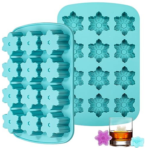 Kamehame Silikonform Schneeflocken Eiswürfelform Silikon Weihnachten 2 Stück Pralinenform Weihnachten Schneeflocken Form für Eiswürfel Schokolade Süßigkeiten