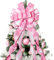Puntale per Albero di Natale - Ghirlanda 132 x 33 cm, Grande Fiocco con Fiocco di Neve, Decorazione per Casa, Interni ed Esterni, Rosa