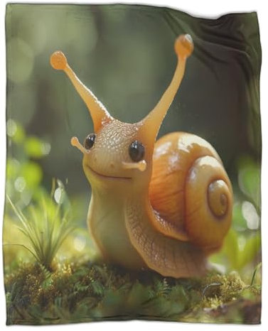 DCABEIOOE Süße Schnecke 3D Bedruckte Decke Sofadecke Flauschige Decke