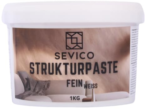 Strukturpaste Weiß 1 kg – Fein Spachtelmasse für Acrylmalerei, kreative Texturen und einzigartige Oberflächen für Künstler Spachtelmasse SEVICO