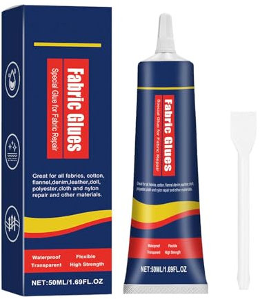 Adhésif en tissu - adhésif textile, colle en tissu transparent de 50 ml | 24 heures Adhésif permanent imperméable sec pour réparation de poupées, lin, coton, de pièces, pol