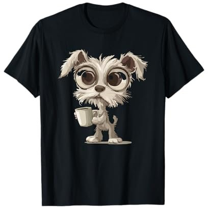 Chien Mignon Avec Tasse De Café T-Shirt