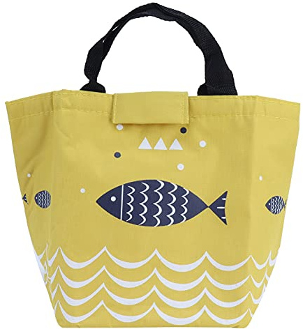 Dioche Lunchbox, Modische Tragbare Lunchtasche, Lunchtasche für Damen, Isolierte Picknick-Tragetasche für Camping Im Freien (YELLOW)
