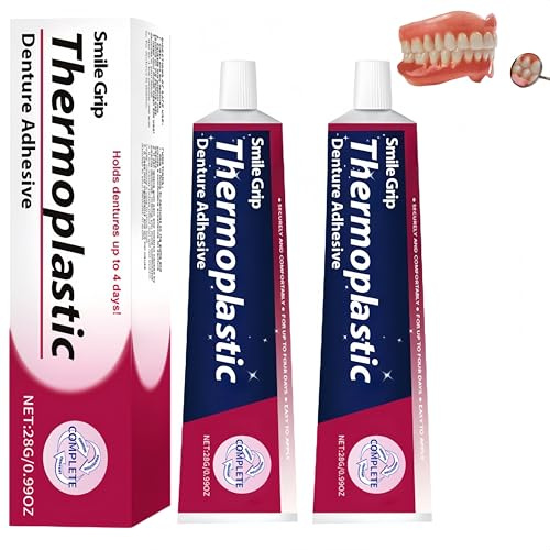 Adesivo termoplastico per protesi dentarie, comodo e a lunga tenuta, colla dentale per denti, migliora l'aderenza, il comfort e la stabilità delle protesi mobili (2 Pezzo)