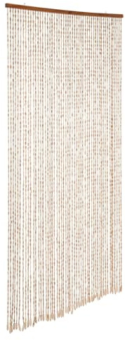 Malkoaswe Tenda in bambù 200x90cm, tenda in legno con perline in bambù, tenda per porta fatta a mano a 52 fili, decorazione vintage per camera da letto, divisorio naturale in stile boho per porta