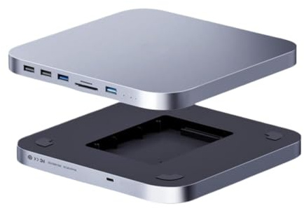 USB C Hub With Hard Drive Enclosure Type C Docking Station With 2 5 SATA NVME M 2 SSD Case DP USB3 0 M1 M2(MC25-Gray)