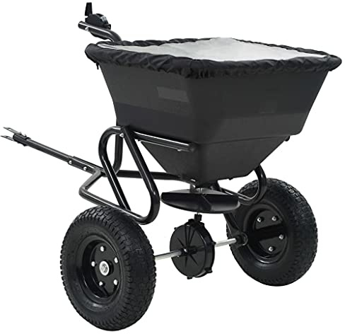 Generico Spargisale Trainabile in PVC e Acciaio 125x74x79 cm 45 L,Spandiconcime