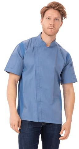 Chef Works Herren Springfield Chef Coat Kochjacke, Himmelblau, Medium