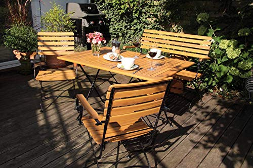 acamp Gartenmöbelset Lindau 2X Klappsessel 57434 1x Klappbank 57435 1x Tisch 57436 125 x 75 cm