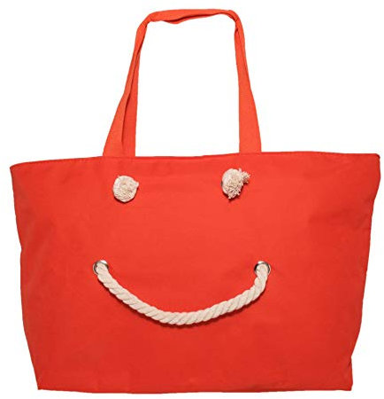 Unbekannt Strandtasche Badetasche Happy Smile XXL (Nr. 80 - Nr. 85) (Orange)