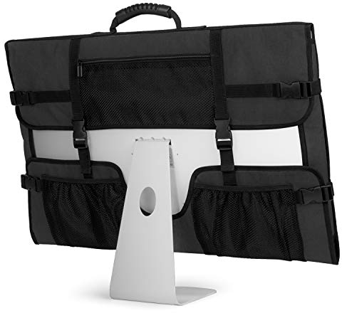 CURMIO Sac de Transport pour Ordinateur de Bureau iMac Apple 27 , Housse de Protection pour Moniteur avec Poignée en Caoutchouc pour Écran iMac 27 et Accessoires, Noir (en Faisant BREVETER)