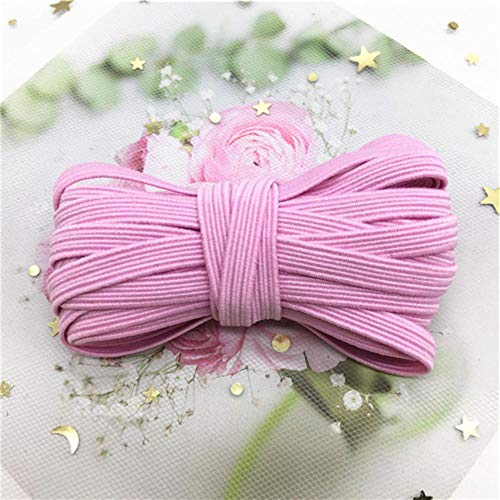Banda elástica de 6 mm Colorido Hilo de látex suave Bandas elásticas Banda de goma DIY Embarazada Bebé Costura Prendas de vestir Bolsas Accesorios, 6 mm Rosa 5 metros