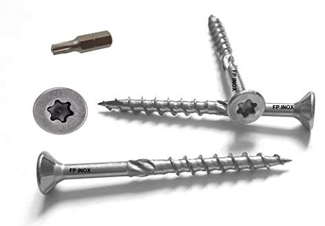 200x Vis 4x35mm inox A2 Bois Tendre Six Lobe + 1 Embout GRATUIT - TX20